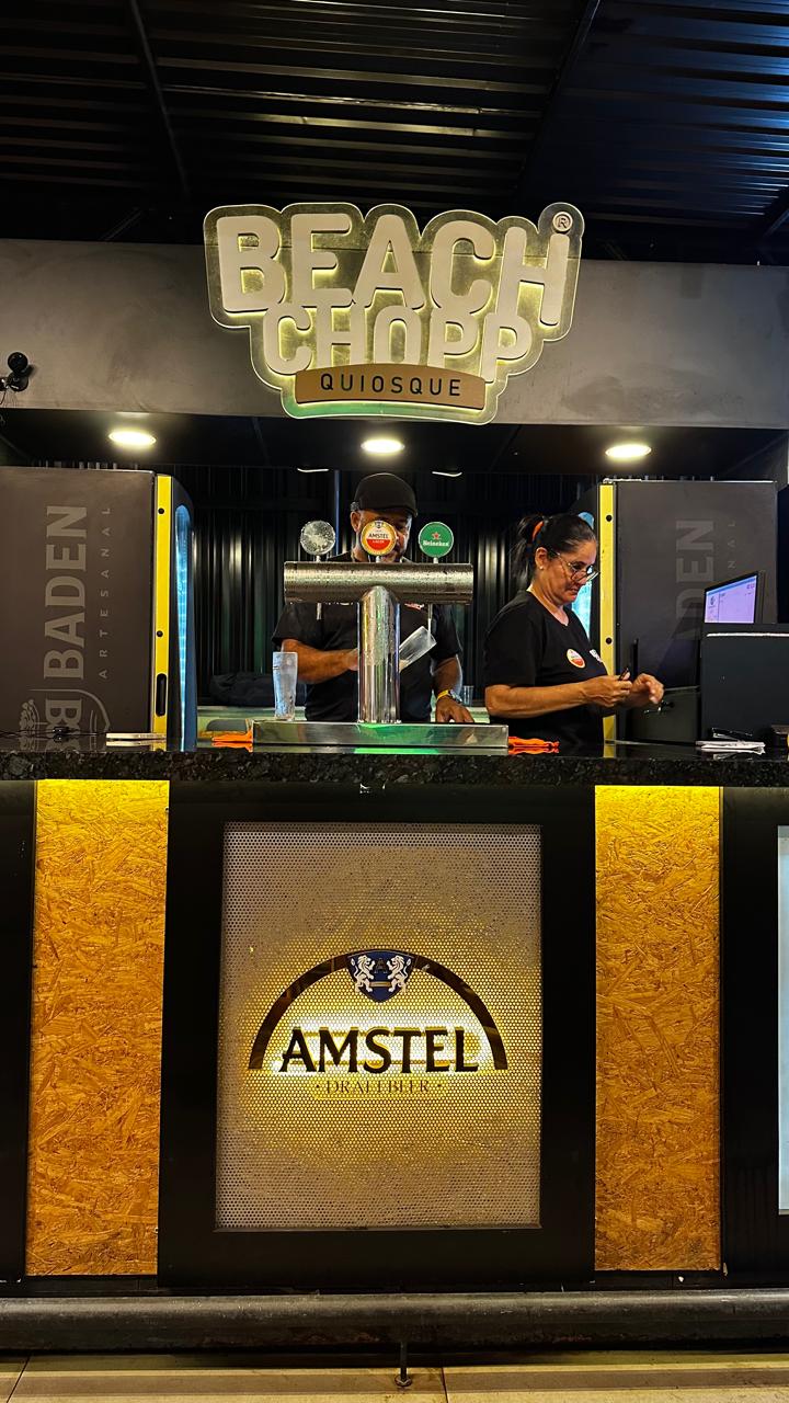 Balcão do quiosque Beach Chopp no shopping
